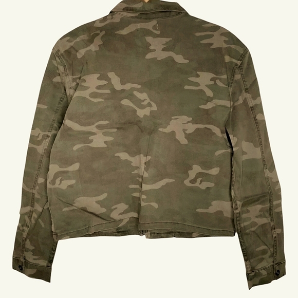 Good American Washed Camo Print Military Style Jacket Size 0/1 - S/M - Picture 5 of 13